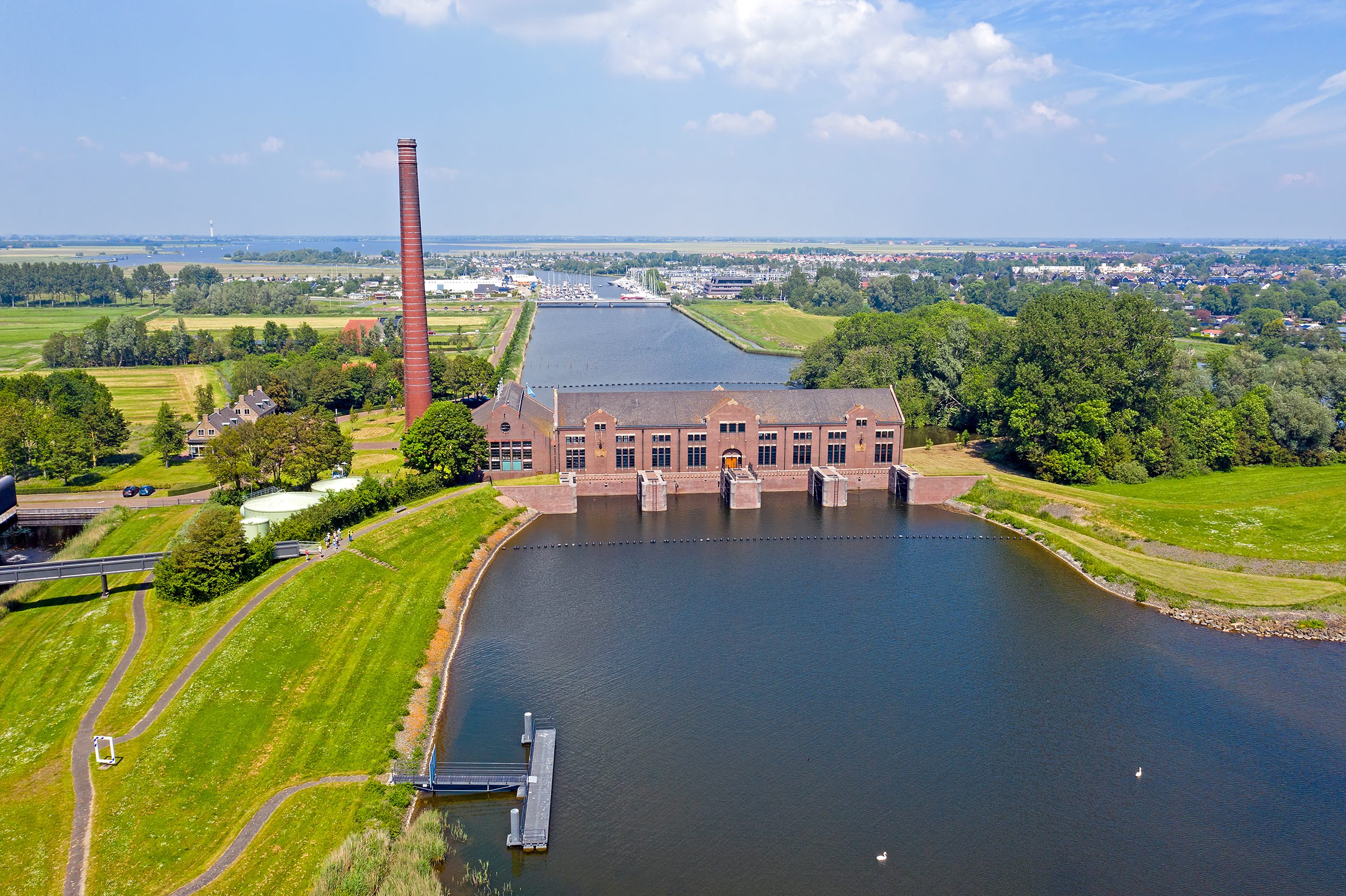 Aerial,From,The,Medieval,Wouda,Pumping,Station,Near,Lemmer,In